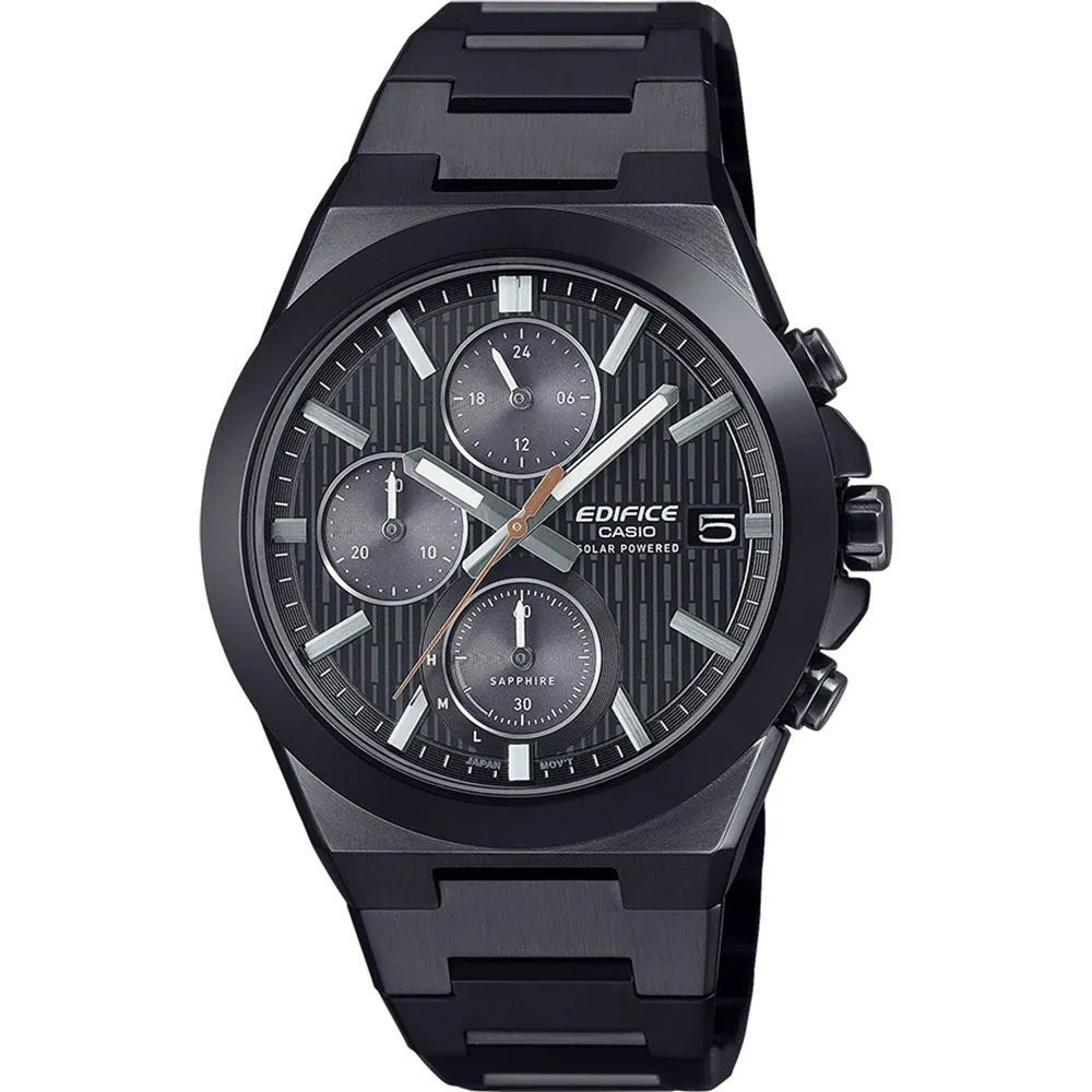 Reloj Edifice Hombre EFS-S650DC-1A Cronógrafo Solar Acero Negro Ionizado