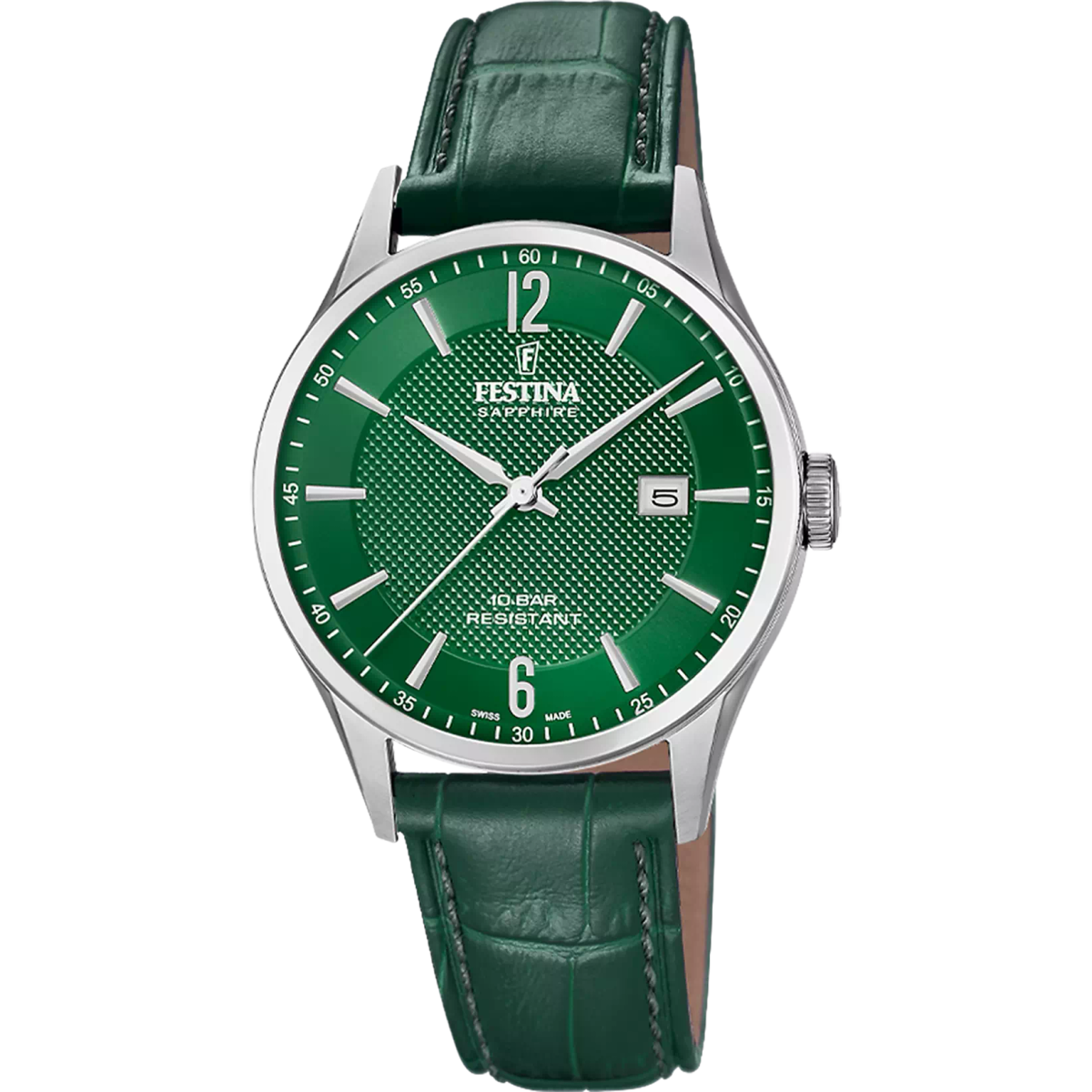 Reloj Festina Hombre F20007/5 Acero Correa Piel Verde Analógico