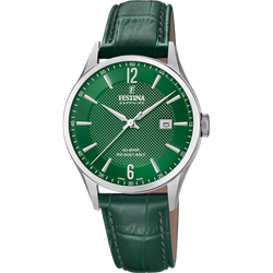 Reloj Festina Hombre F20007/5 Acero Correa Piel Verde Analógico