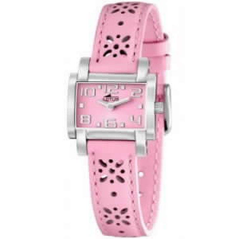 Reloj Lotus de niña con correa de piel rosa