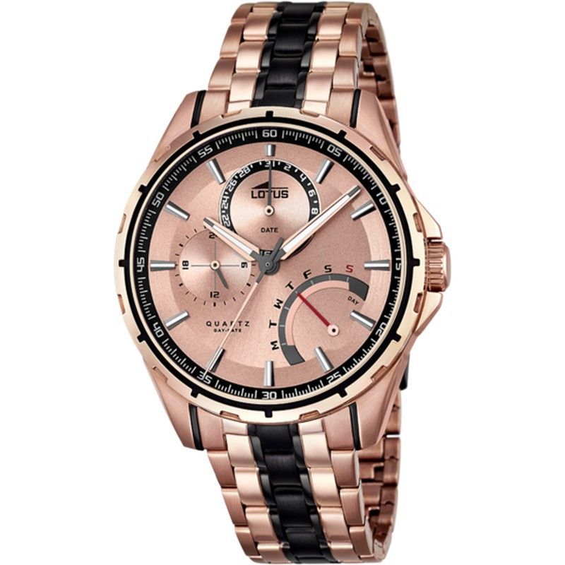 Reloj Lotus Hombre 18204/1 Acero Rosa Bicolor Negro