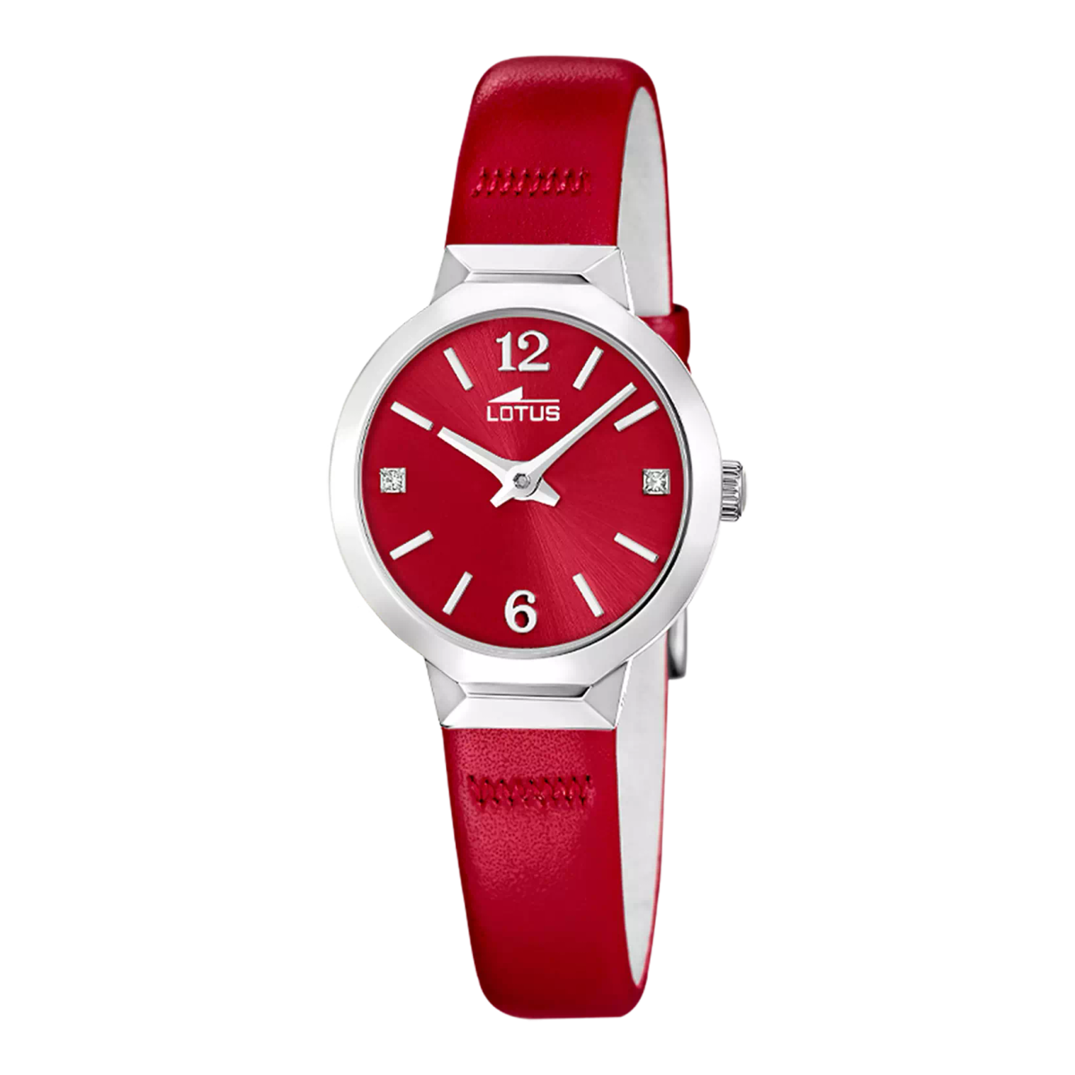 Reloj Lotus Mujer 19027/3 Piel Roja Acero Plateado