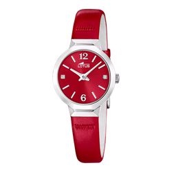 Reloj Lotus Mujer 19027/3 Piel Roja Acero Plateado