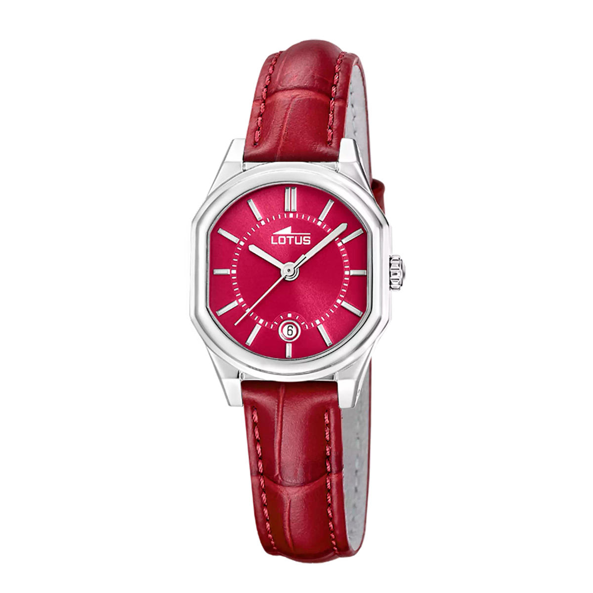 Reloj Lotus Mujer 19044/4 Piel Roja Acero Plateado