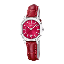 Reloj Lotus Mujer 19044/4 Piel Roja Acero Plateado