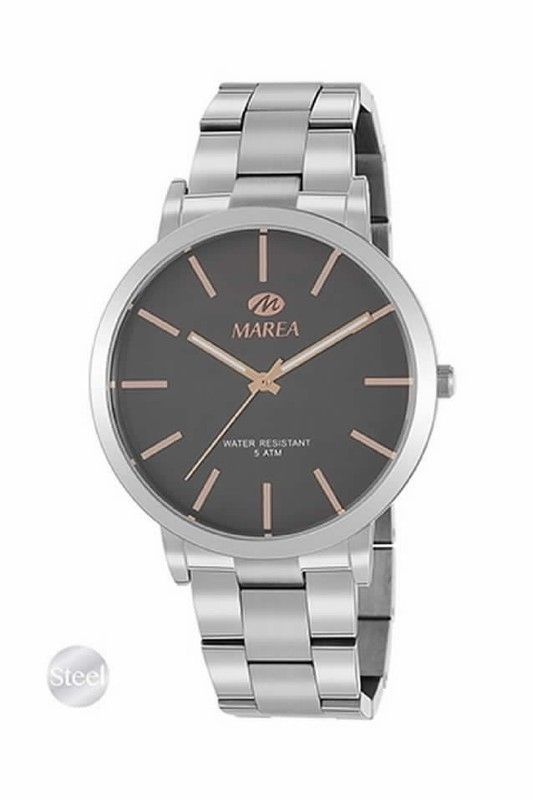 Reloj marea de hombre en acero y esfera negra