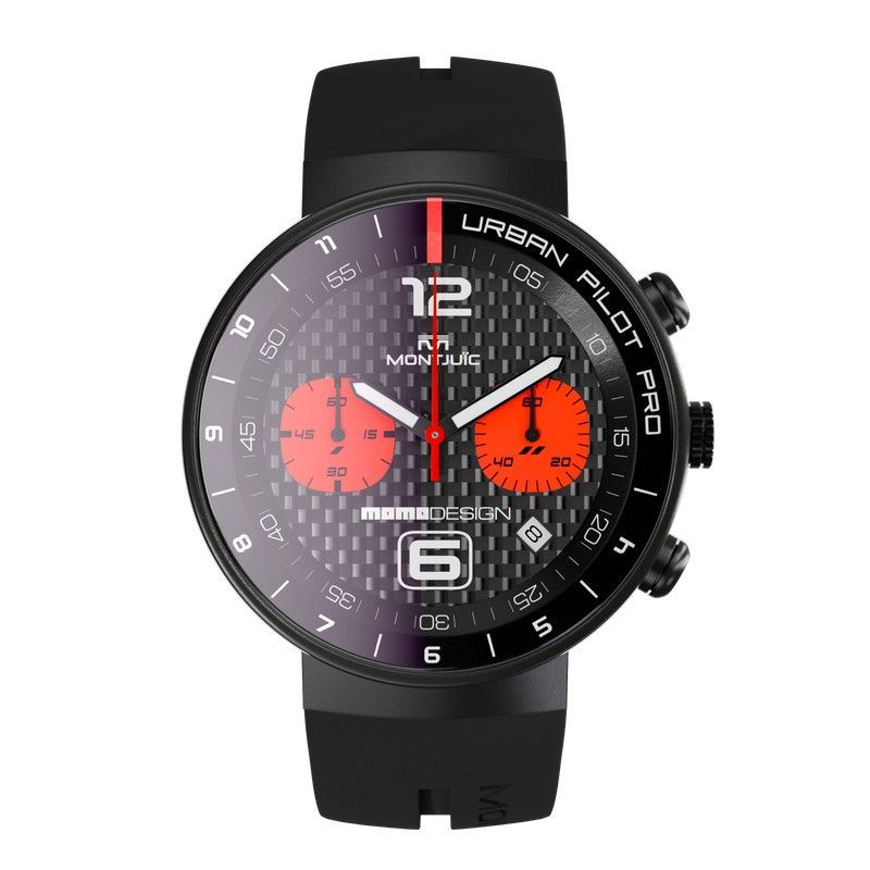 Reloj MONTJUIC MOMO Urban Pilot PRO Red Black PVD MJ2.1007MOMO.B
