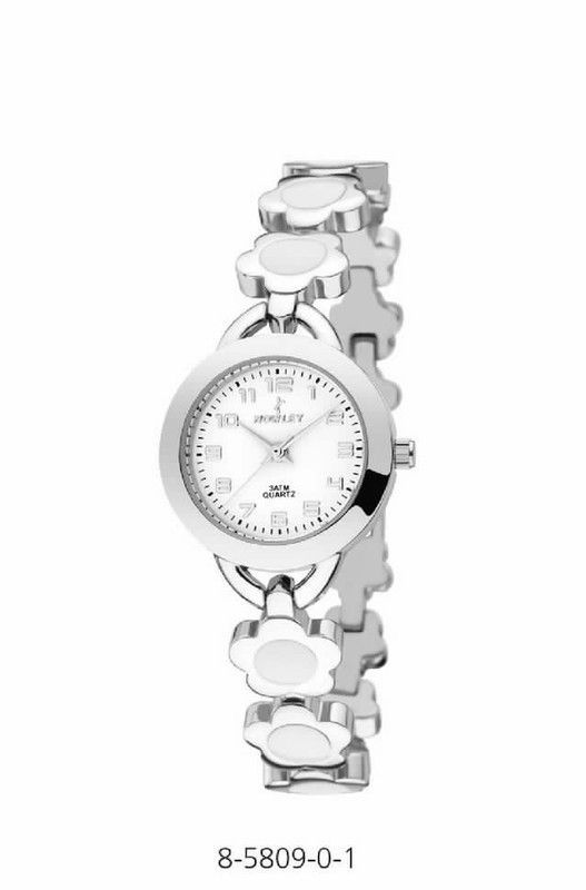 Reloj nowley de niña con brazalete de flores con esmalte blanco