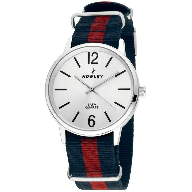 Reloj Nowley Hombre 8-5538-0-4 Tela Azul y Grana