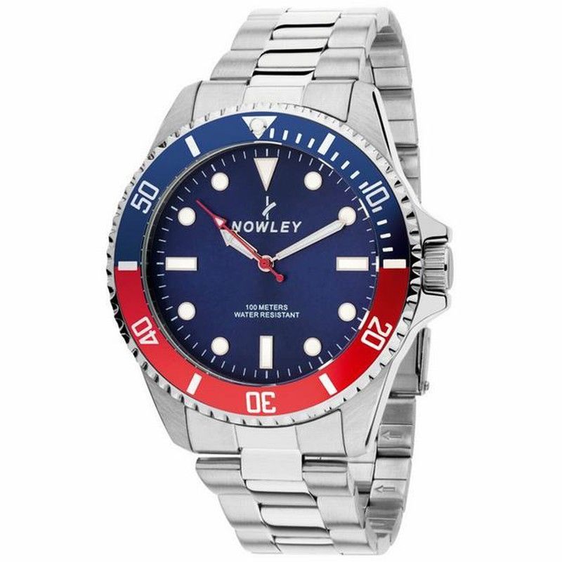Reloj Nowley sumergible de hombre con bisel rojo y azul