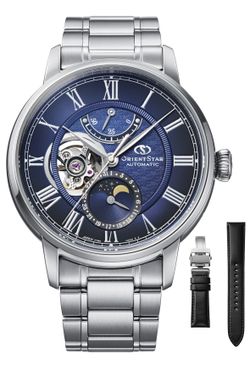 Reloj Orient Star Hombre RE-BT0006L00B Automático Fase Lunar Azul Acero