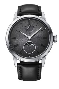 Reloj Orient Star Hombre RE-BW0005N00B Edición Limitada Fase Lunar Piel Negra Acero Analógico