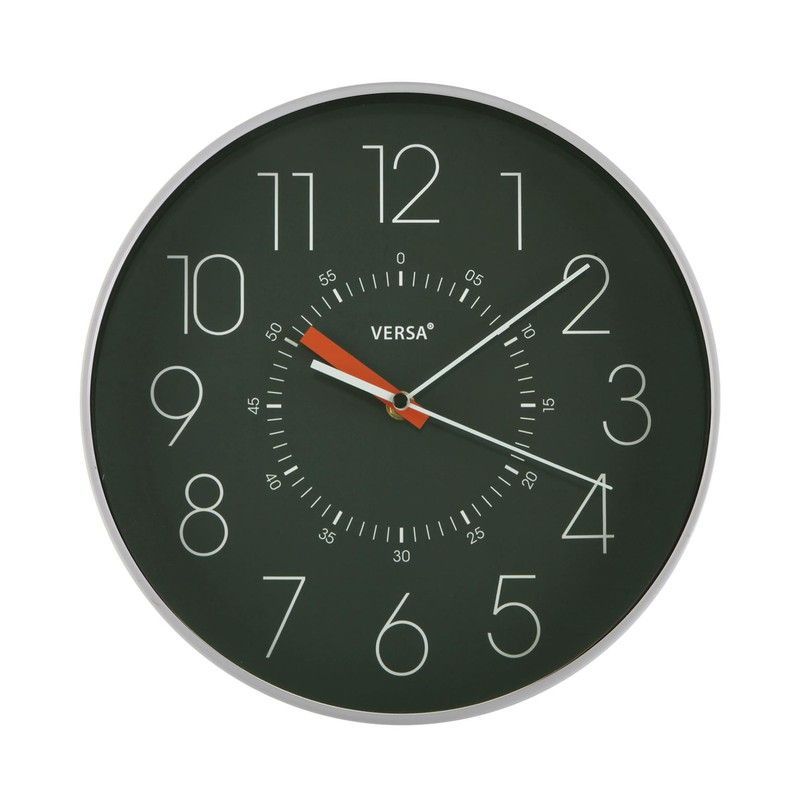 Reloj pared decorativo verde minimalista 30cm