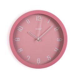 Reloj pared gris minimalista 30cm fucsia