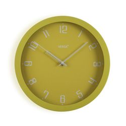 Reloj pared gris minimalista 30cm mostaza