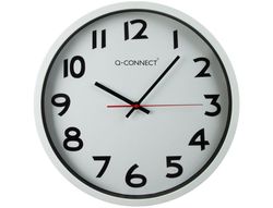 Reloj Q-Connect de Pared Plastico Oficina Redondo 35 cm Marco Blanco