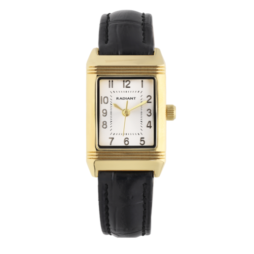 Reloj Radiant Mujer RA694203 Piel Negra Acero Dorado Analógico