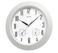 Reloj Rhythm De Pared CFG712NR03 Decorativos Redondo Plateado