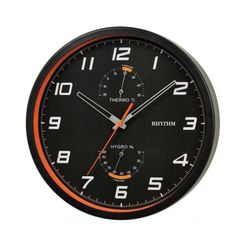 Reloj Rhythm De Pared CFG722NR02 Decorativos Redondo Negro