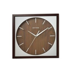 Reloj Rhythm De Pared CMG119NR06 Básico Cuadrado Marrón