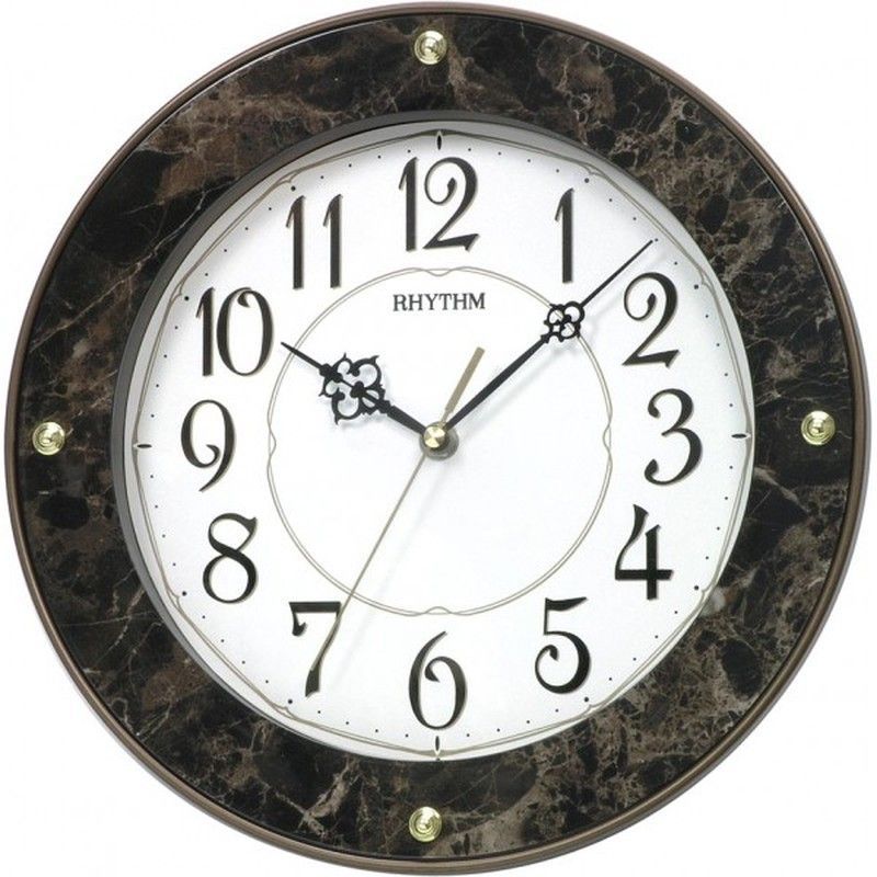 Reloj Rhythm De Pared CMG460NR06 Decorativos Redondo Marrón