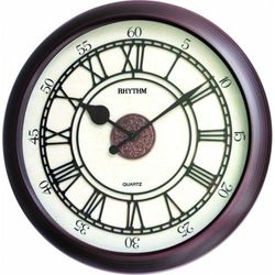 Reloj Rhythm De Pared CMG743NR06 Decorativos Redondo Marrón