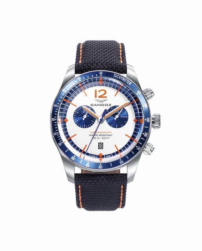 Reloj Sandoz de hombre Vitesse azul y naranja