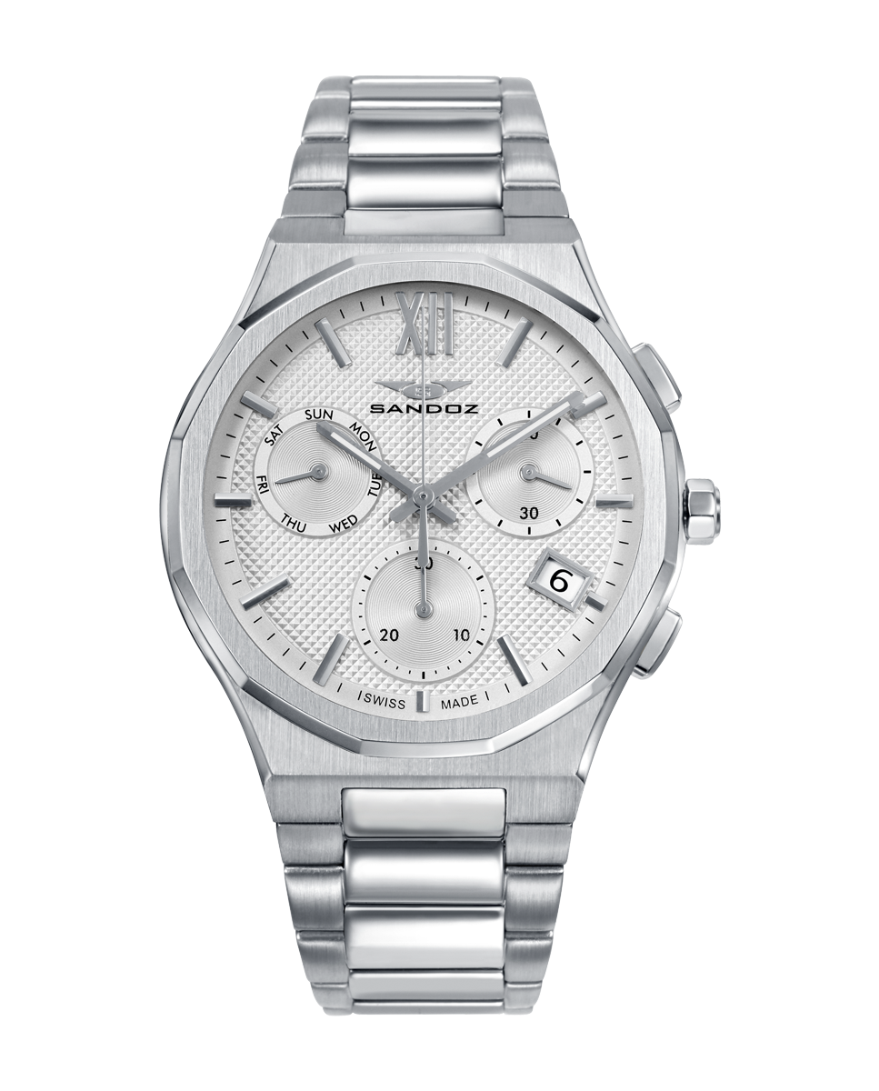 Reloj Sandoz Hombre 83017-03 Acero Plateado Cronógrafo Analógico