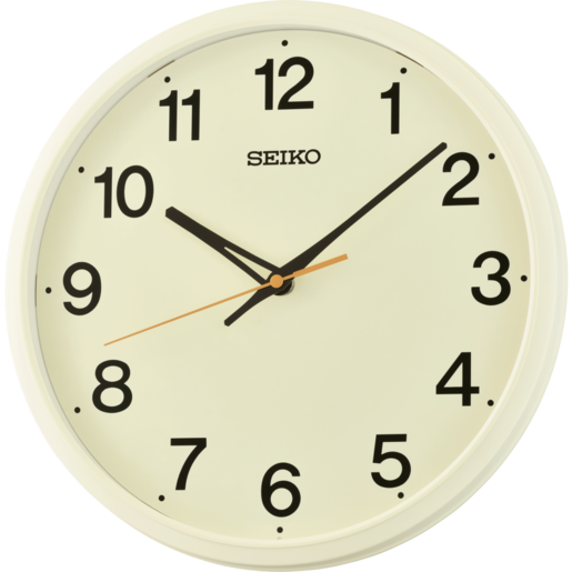 Reloj Seiko Clock De Pared QHA019C Plástico Beige