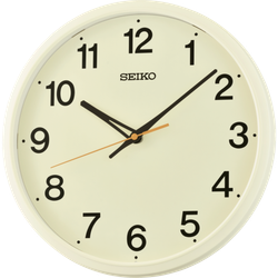 Reloj Seiko Clock De Pared QHA019C Plástico Beige