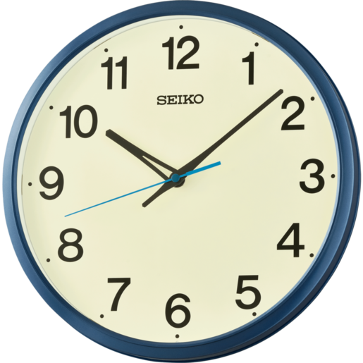 Reloj Seiko Clock De Pared QHA019L Plástico Azul