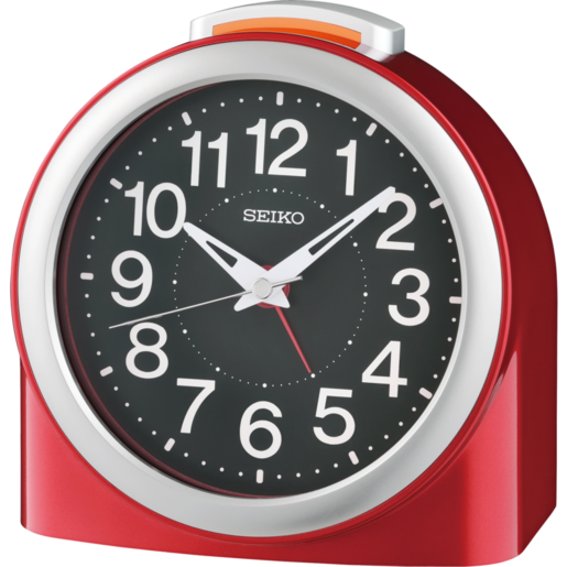 Reloj Seiko Clock Despertador QHE211R Plástico Rojo