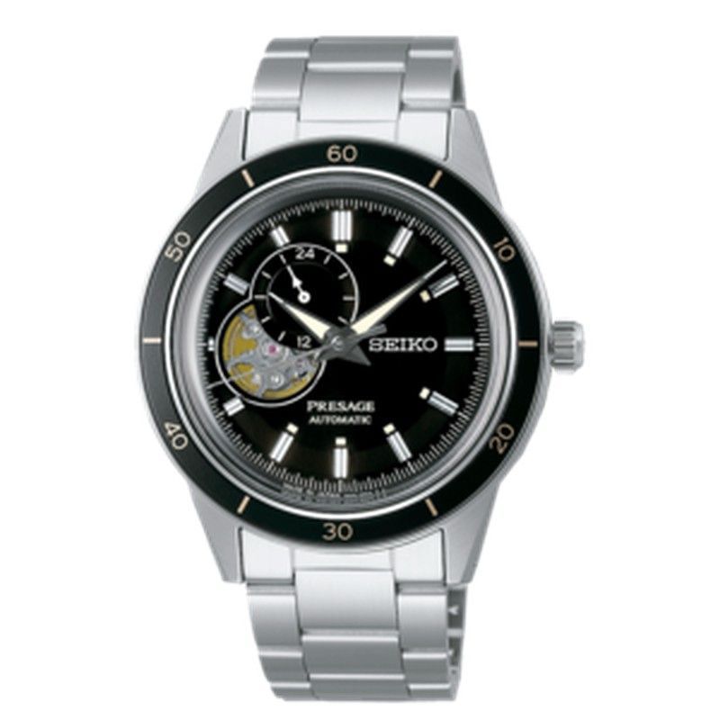 Reloj Seiko Hombre SSA425J1 Automático Acero Bicolor Negro Analógico Presage Style 60´s Skeleteon