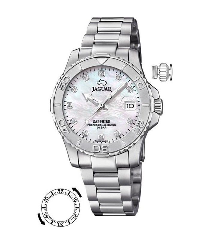 Reloj suizo Jaguar Woman en acero
