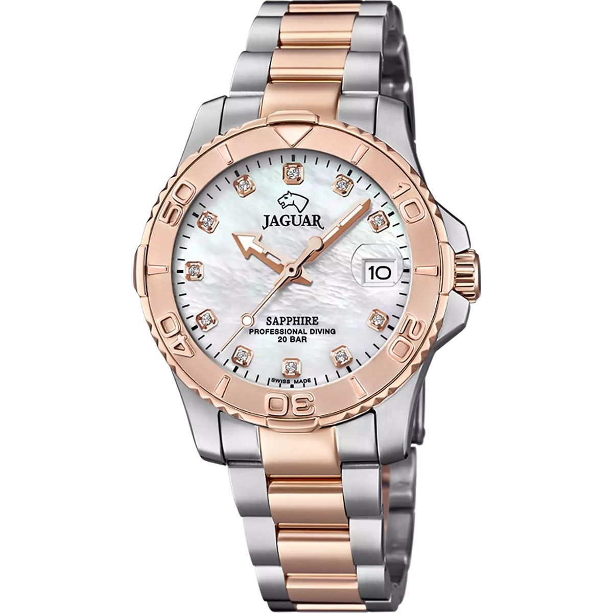 Reloj suizo Jaguar Woman j871 combinado en Ip rosado