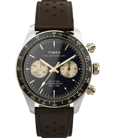 Reloj Timex Hombre TW2Y24100A Piel Marrón Cronógrafo Acero Analógico