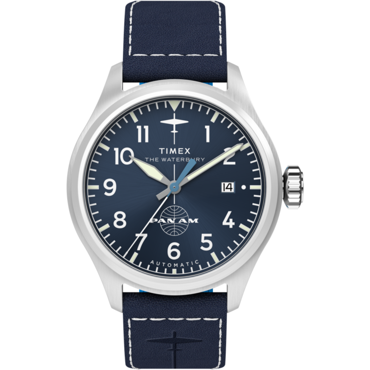 Reloj Timex Hombre TW2Y38800 Waterburry Piel Azul Automático Acero Analógico
