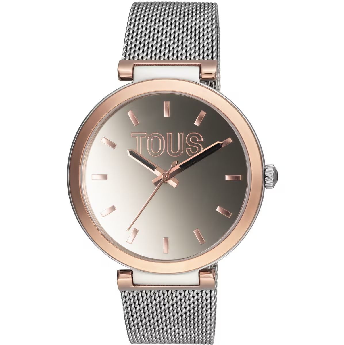 Reloj Tous S-Mesh esterilla con esfera espejo combinado rosado