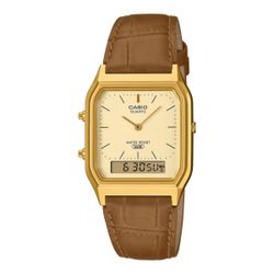 Reloj unisex Casio analógico-digital AQ-230 Gold Brown