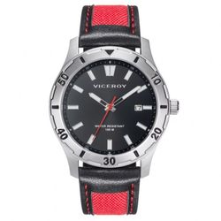 Reloj Viceroy Hombre 401129-97 Piel Negra Bicolor Rojo