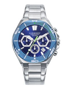 Reloj Viceroy Hombre 46849-37 Cronógrafo Acero Bicolor Azul Analógico