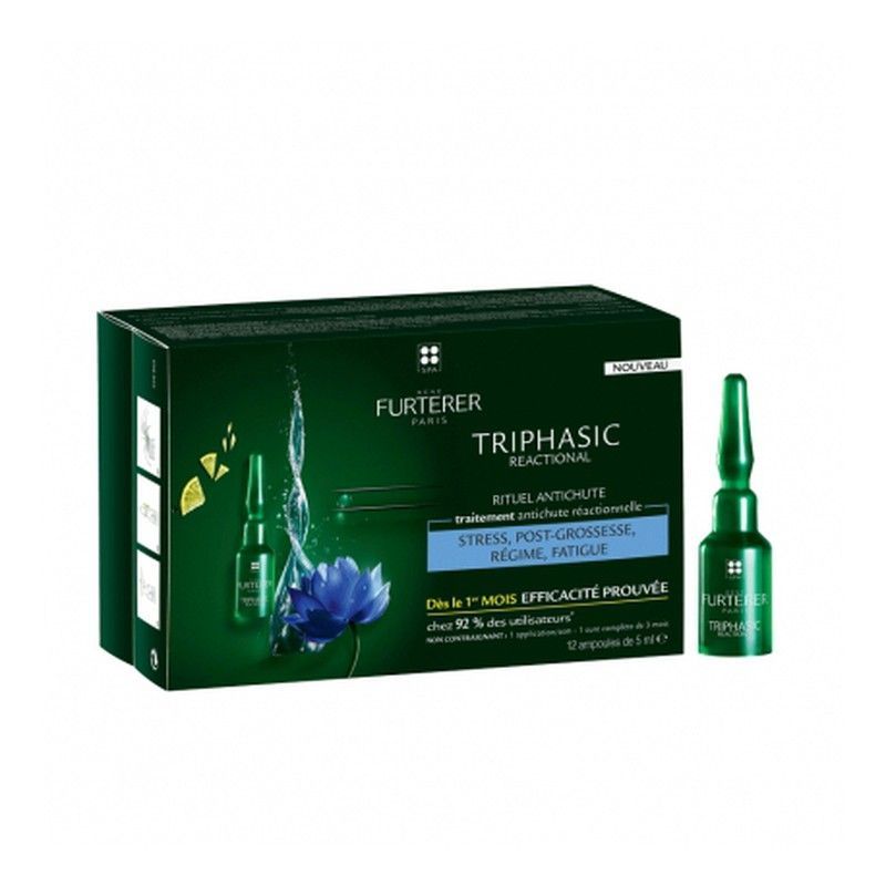 Rene Furterer Triphasic Reactional Tratamiento Anticaída Reaccional 12 ampollas x 5 ml