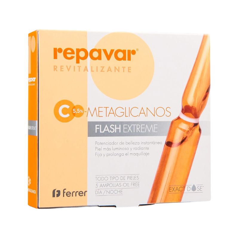 Repavar Revitalizante Metaglicanos Anti‑Age 5 ampollas – Vitamina C 5,5%