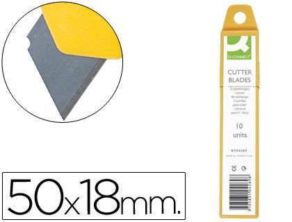 Repuesto Cuter Ancho Metalico Q-Connect 0,5X18 mm -Estuche de 12 Cuchillas