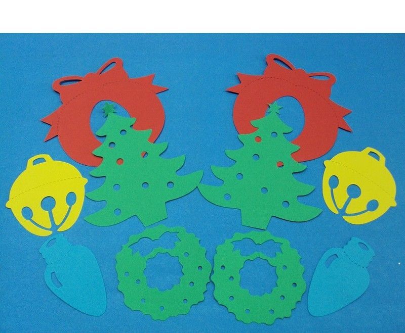 Retallades de cartolina motivo adornos navidad - UE