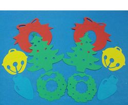 Retallades de cartolina motivo adornos navidad - UE