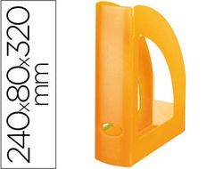 Revistero Plastico Q-Connect Naranja Translucido