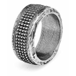 RM2 Anillo Plata de Palo unisex hecha de plata decorada con puntos