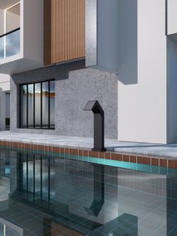 Rociador cascada de piscina Niagara 15 cm negro mate acero S.316