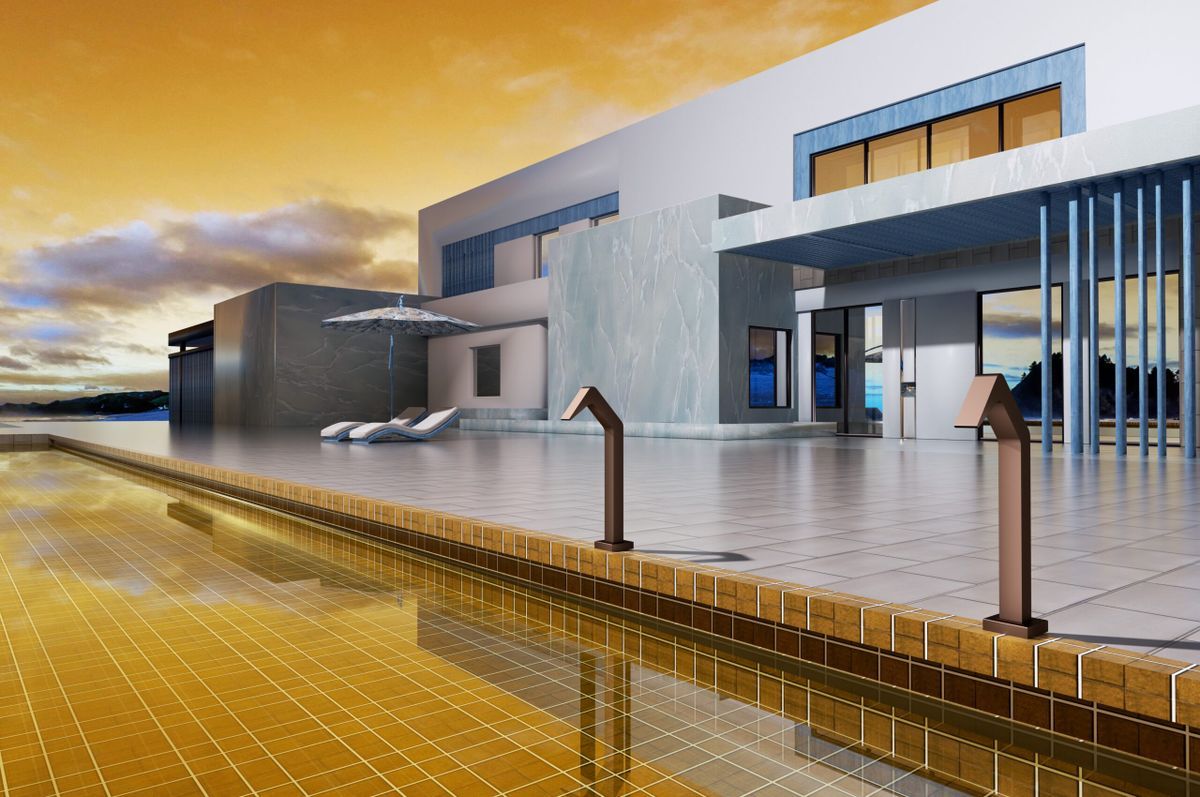 Rociador cascada de piscina Niagara 6 cm azul océano acero S.316